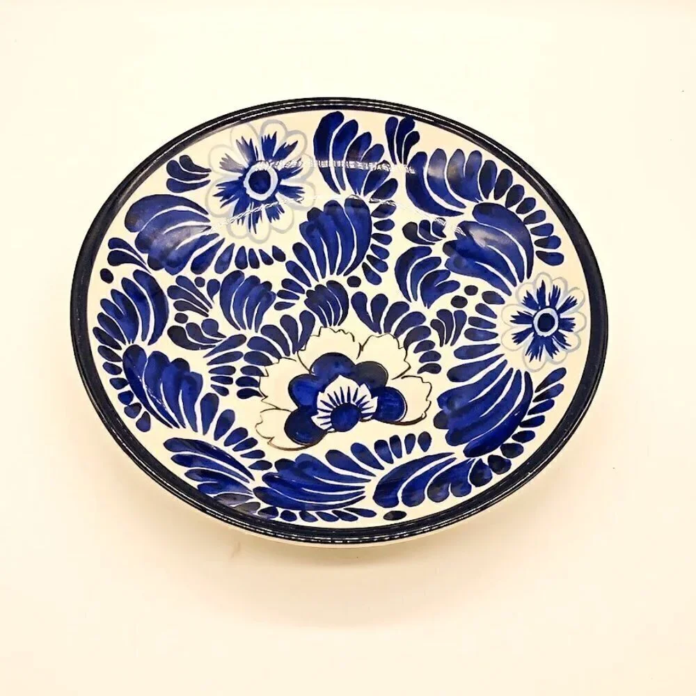 Williams Sonoma Blue Ivory Ceramic 9.5 Inch Pasta Bowl